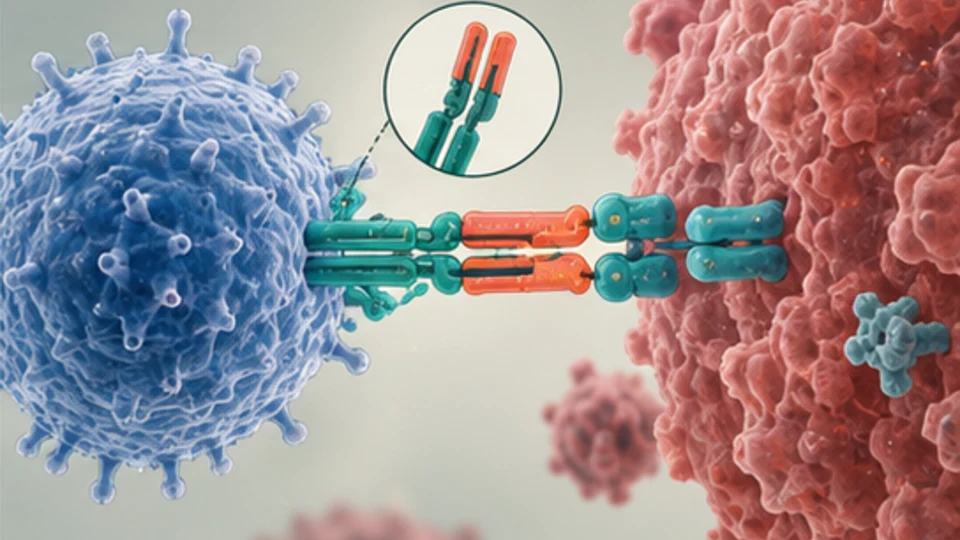 Ilustrasi sel T dengan reseptor rekayasa yang mengenali antigen tumor